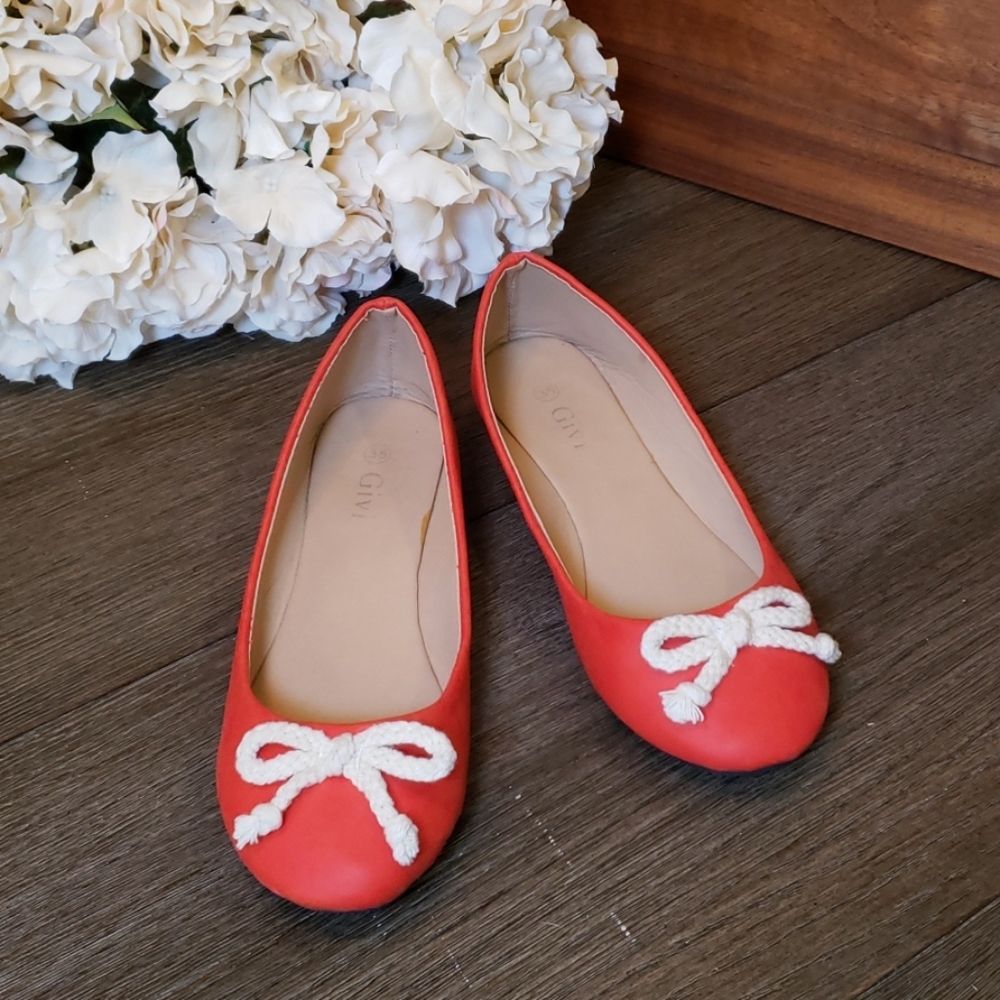 Red Flats with Bow